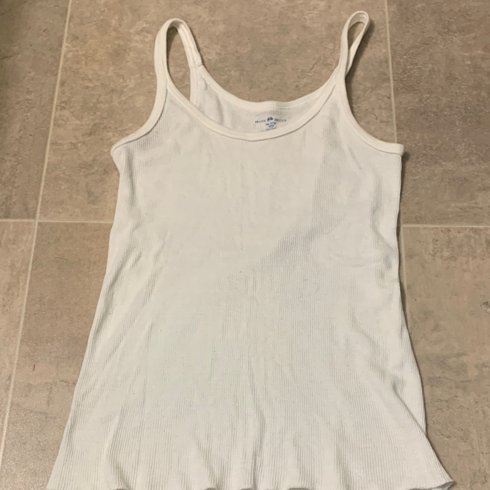 Brandy Melville White Ribbed Sleeveless Tank Top